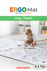 Yıkanabilir Oyun Matı 150x100 - Uzay Temalı