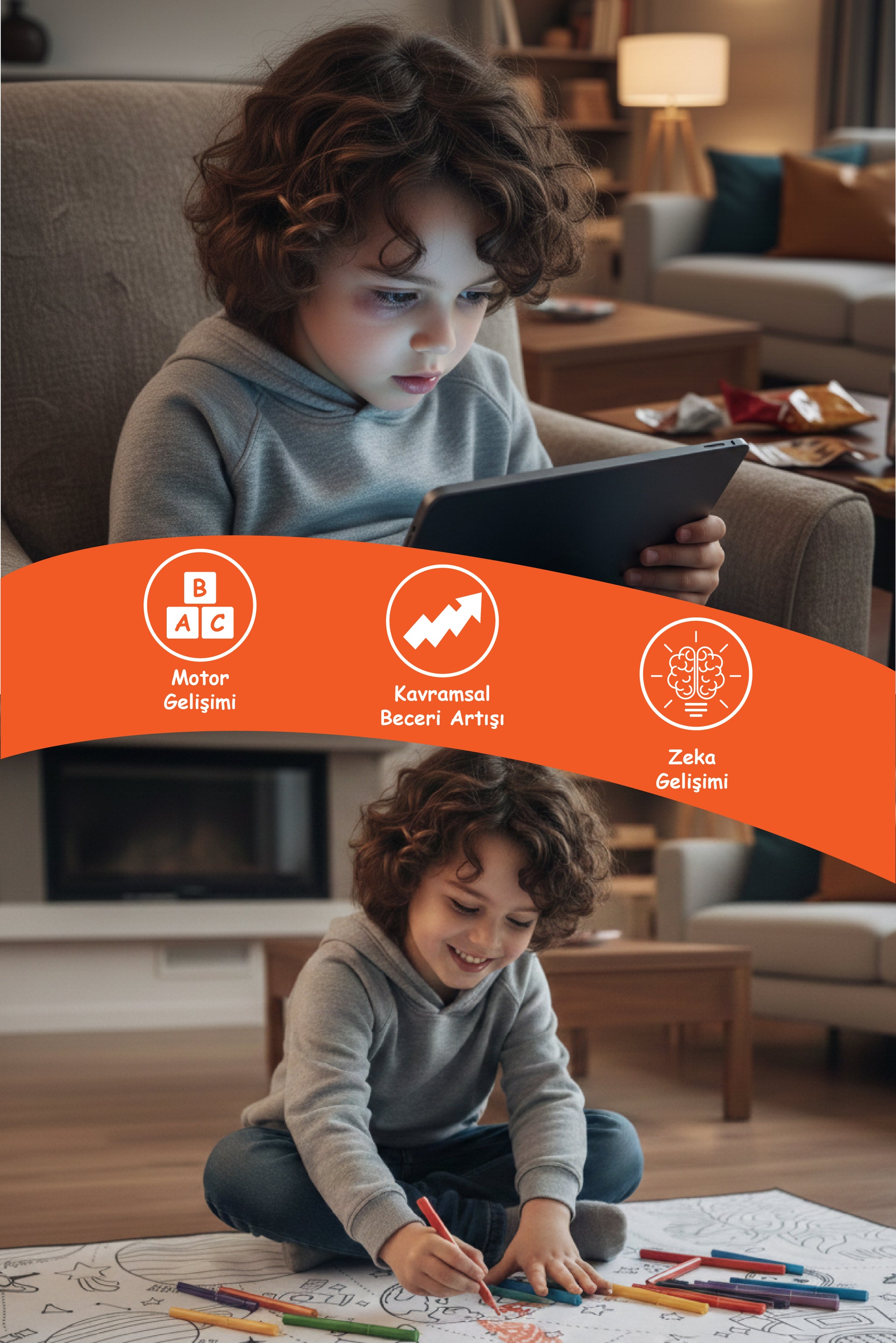 Yıkanabilir Oyun Matı 150x100 - Uzay Temalı