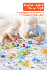 Yıkanabilir Oyun Matı 150x100 - Uzay Temalı