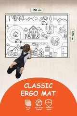Yıkanabilir Oyun Matı 150x100 - Trafik Temalı