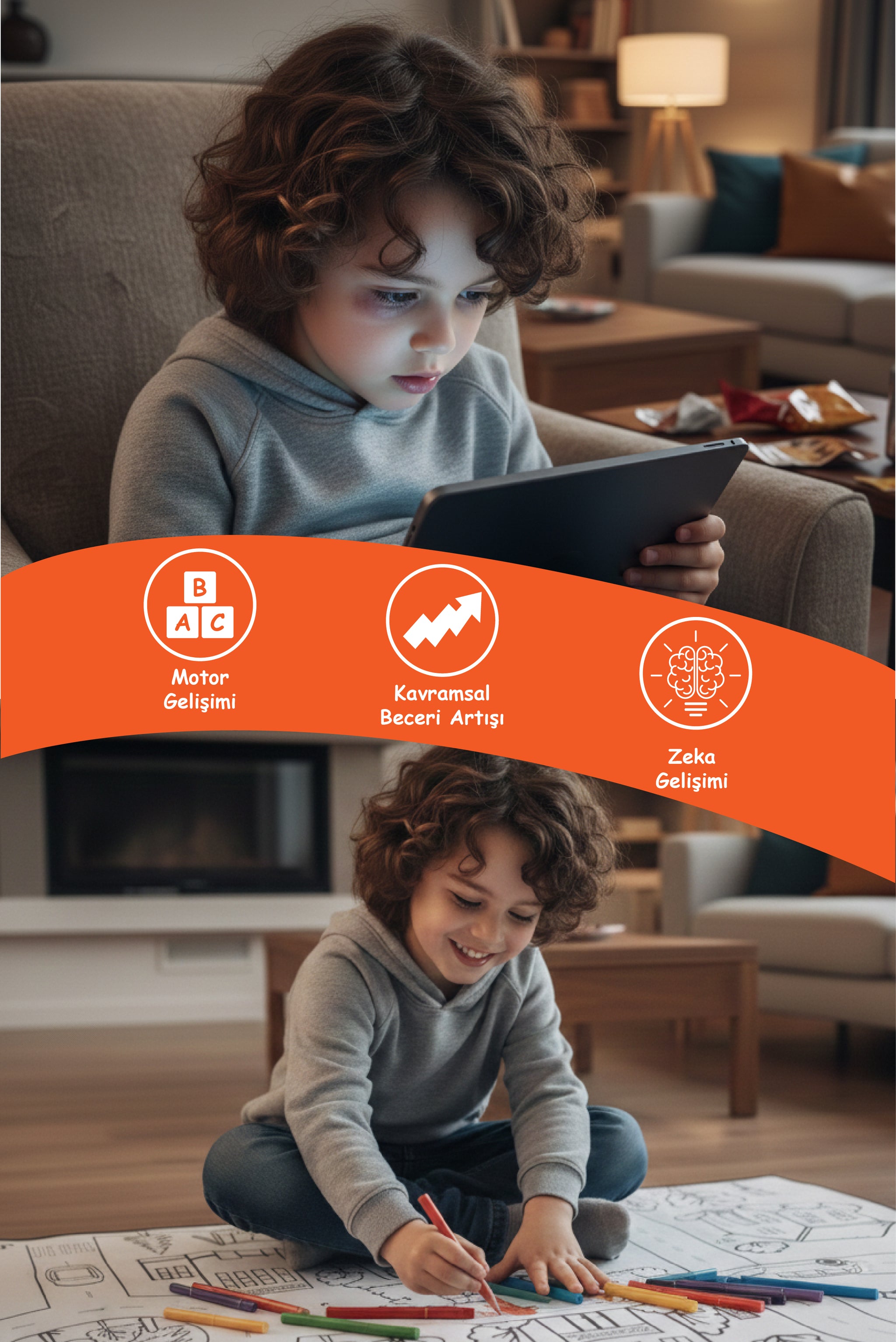 Yıkanabilir Oyun Matı 150x100 - Trafik Temalı