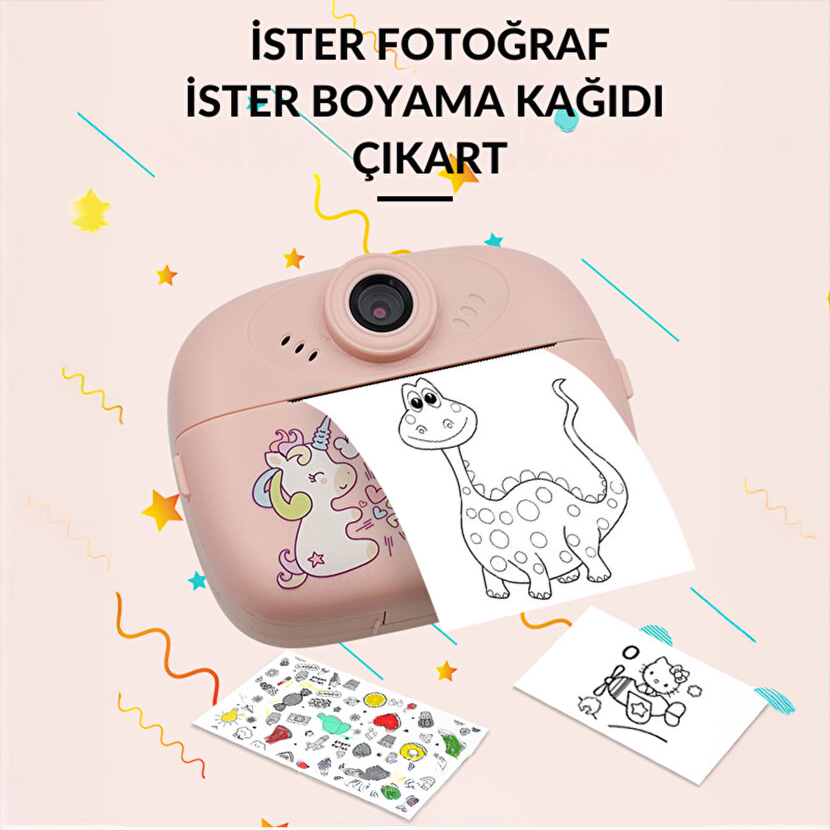 Çocuklar Çek Çıkar Anlık Baskılı Yazıcı Kamera